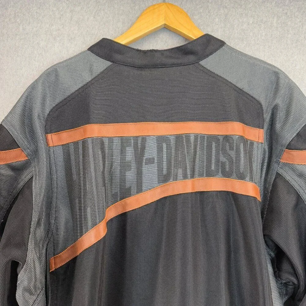 Harley Davidson NWT XXL Mesh Tri-State Jacket Leather Stripe USA 1 Logo‎ Riding